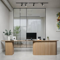 The Yelena Fluted Wood Reception Desk