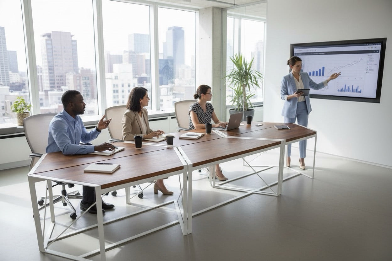 The Hive Mind Modular Conference Table and Desk System (priced per