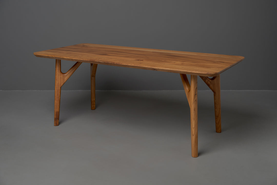 The Zamudio Mid-Century Modern Solid Wood Dining Table | Wood