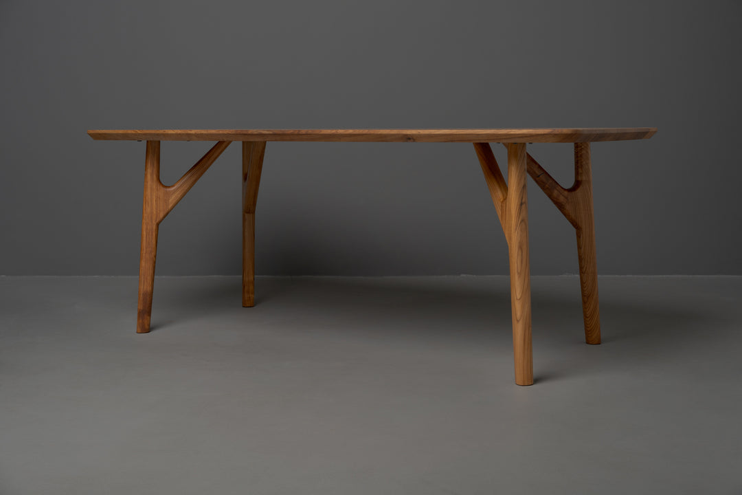 The Zamudio Mid-Century Modern Solid Wood Dining Table | Wood