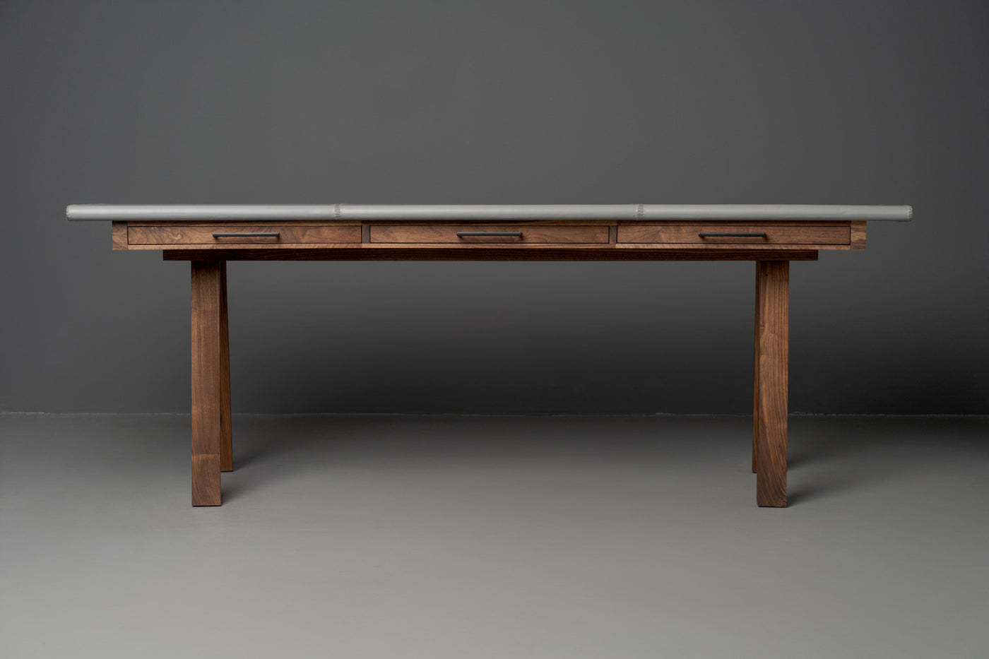 The Vasquez Leather-Wrapped Curved Desk with Drawers