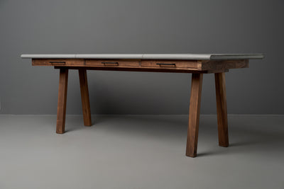 The Vasquez Leather-Wrapped Curved Desk with Drawers