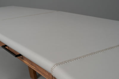 The Vasquez Leather-Wrapped Curved Desk with Drawers