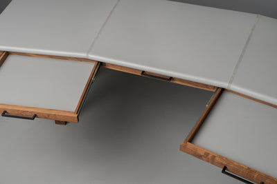 The Vasquez Leather-Wrapped Curved Desk with Drawers