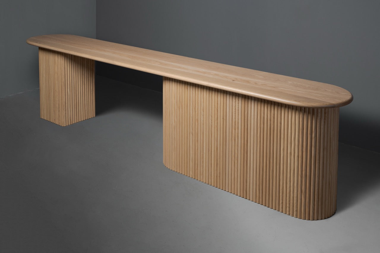 The Yelena Fluted Wood Reception Desk