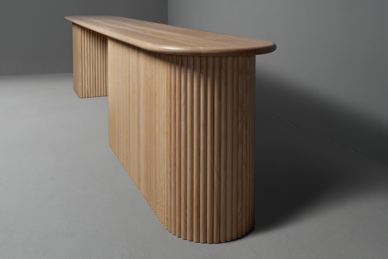 The Yelena Fluted Wood Reception Desk