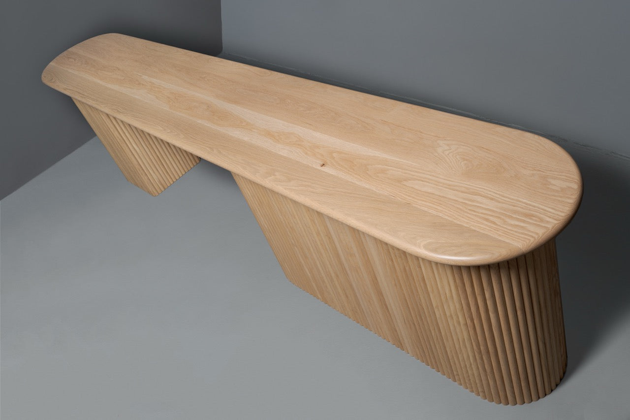 The Yelena Fluted Wood Reception Desk