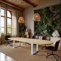 The Violet Wood & Metal Racetrack Conference Table