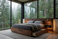 The Hoardrobe Hardwood Bed Frame with Drawer Storage