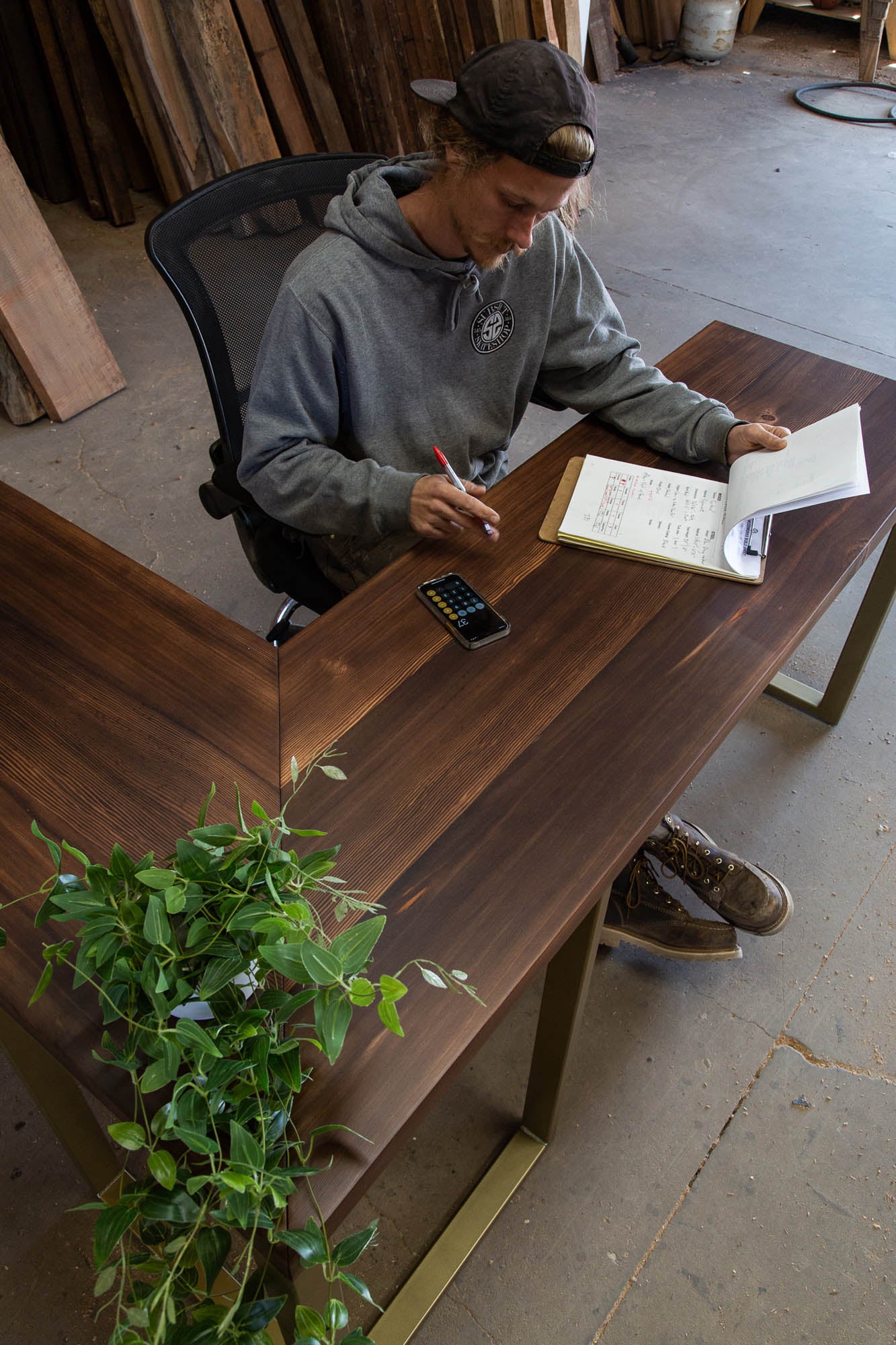 The Lucas L-Shaped Desk - Parkman Woodworks Store