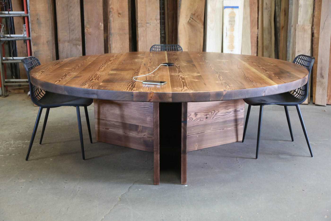The Bridget Large Round Conference Table | Wood Furniture | Parkman ...