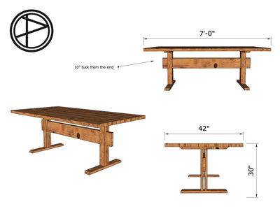 The Antico Dining Table - Parkman Woodworks Store